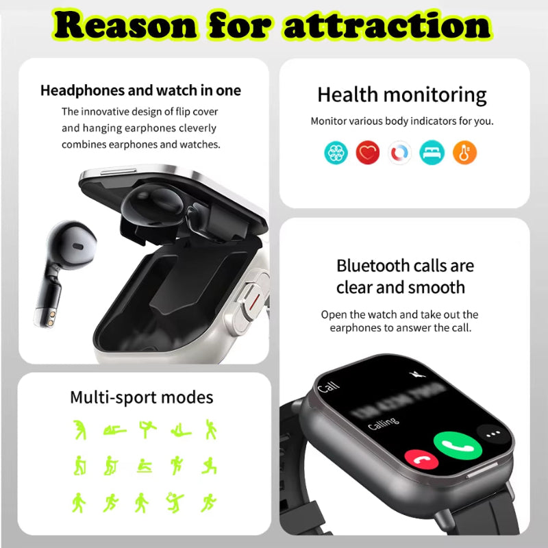 FusionBeat™ 2-in-1 Smartwatch & TWS Earbuds – Wear the Future on Your Wrist