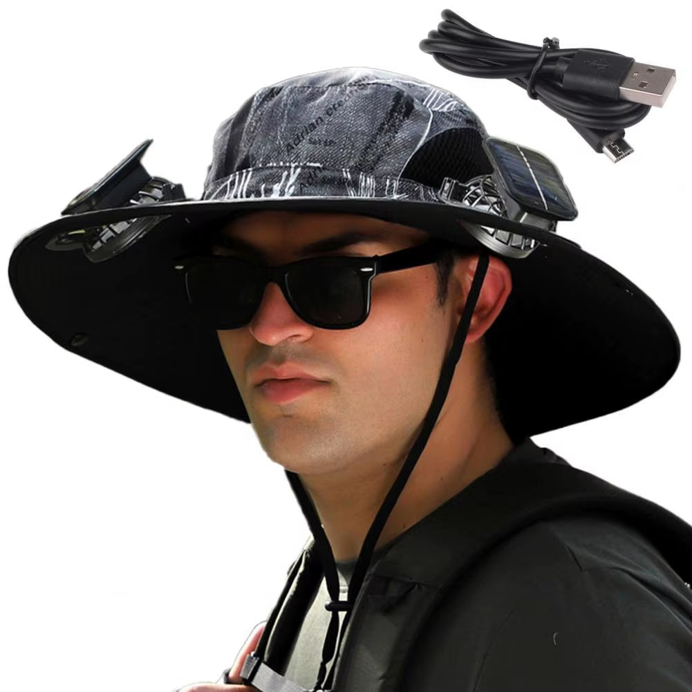 BreezeGuard™ Solar Fan Hat – Cool Comfort Under the Sun