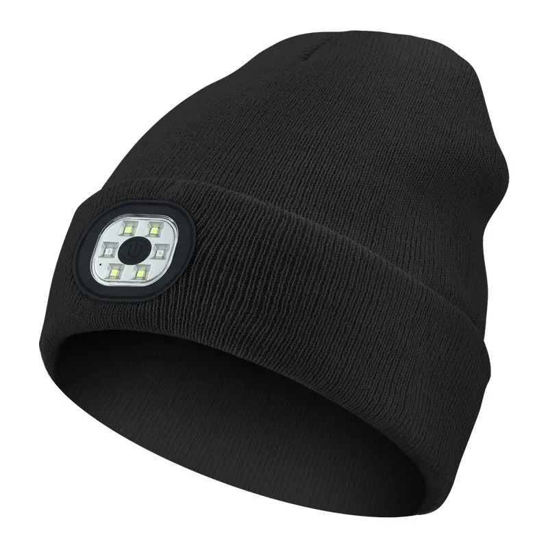 GlowGear™ LED Beanie Hat: USB Rechargeable Winter Headlamp Cap for Warmth & Hands-Free Light