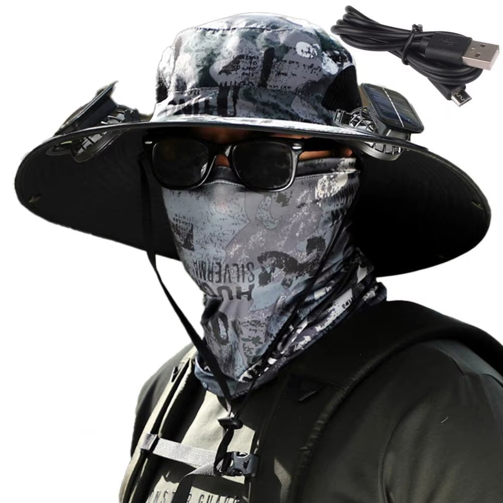 BreezeGuard™ Solar Fan Hat – Cool Comfort Under the Sun