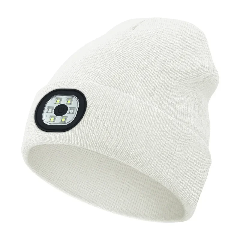 GlowGear™ LED Beanie Hat: USB Rechargeable Winter Headlamp Cap for Warmth & Hands-Free Light